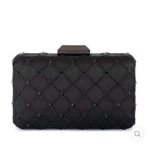 Olga Berg Black Beaded Clutch